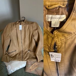 Brown leather jacket NWT sz M